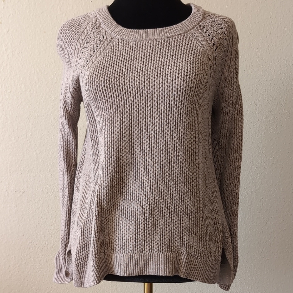 LOFT Taupe Crew Neck Sweater